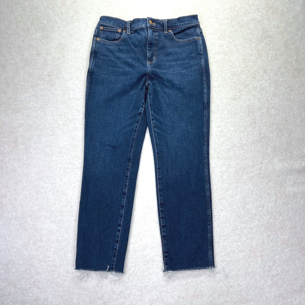 J.Crew Classic Vintage Jeans 29 Stretch Denim Dark Wash Raw Hem High Rise Casual
